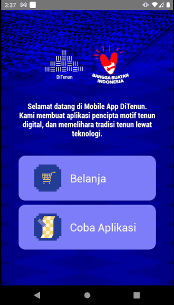 DiTenun Android application home screen