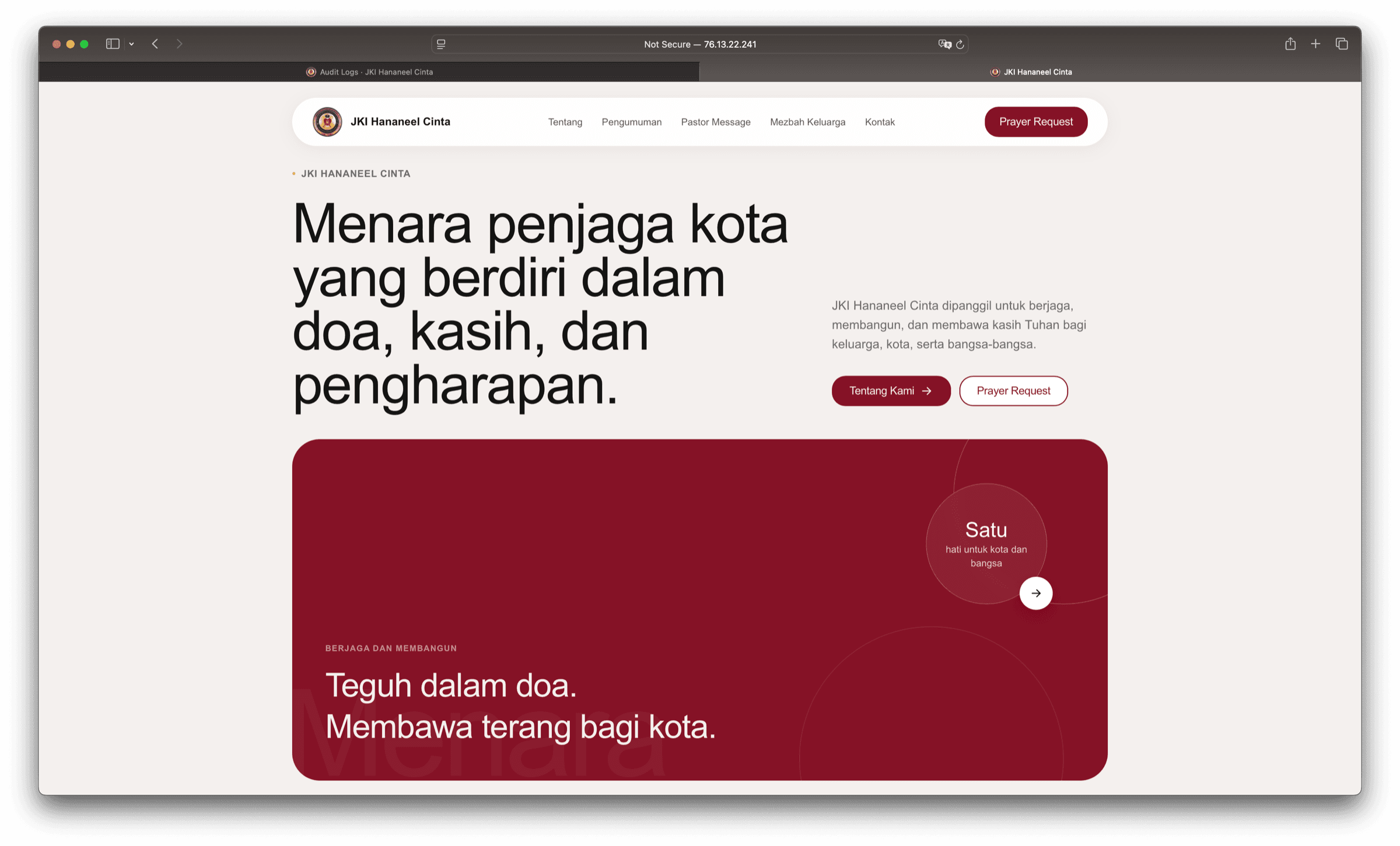 Homepage screenshot