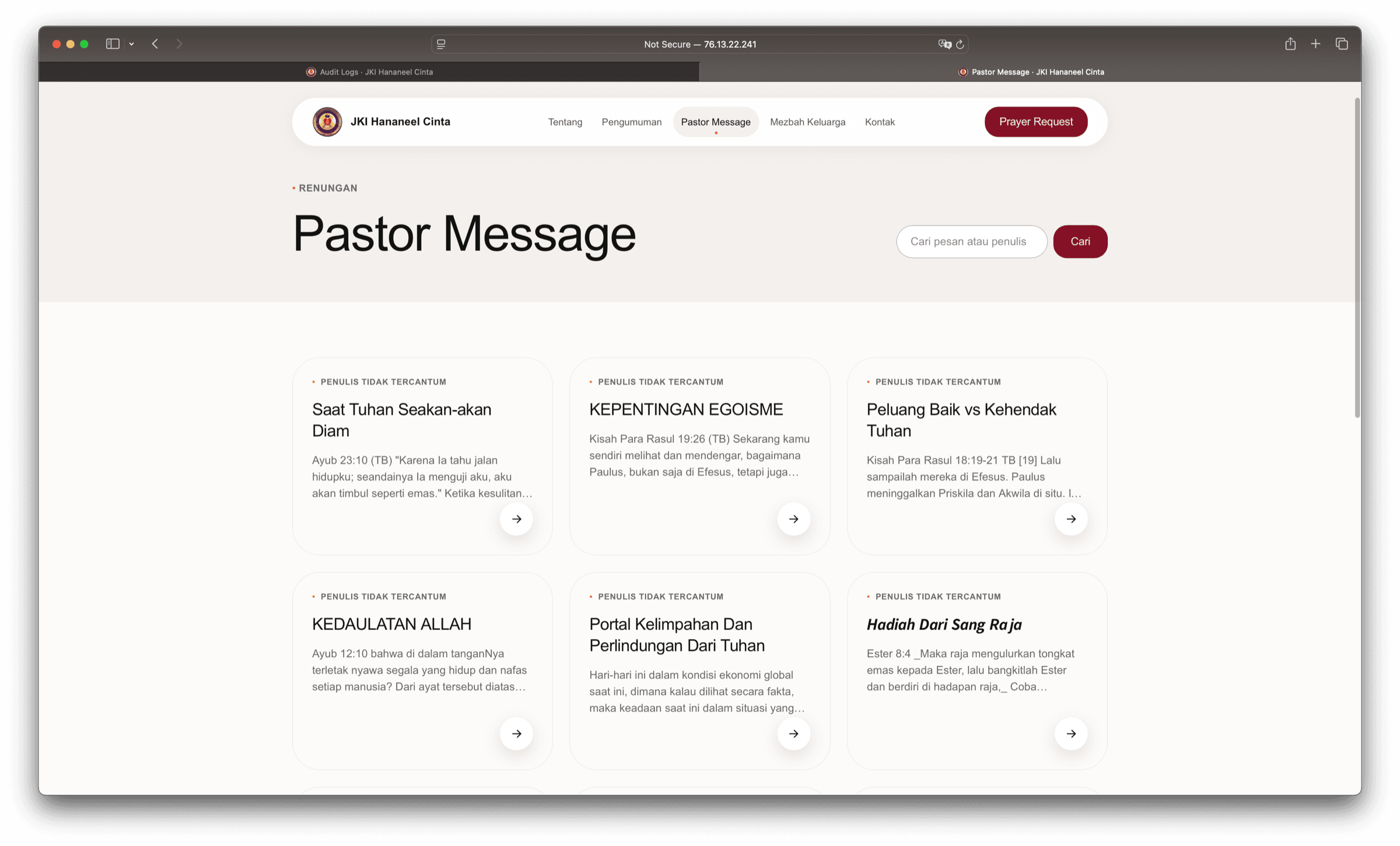 Pastor Message screenshot