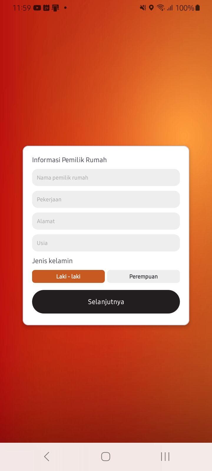 Owner Information screen